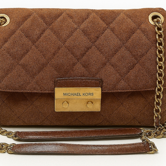Michael Kors Brown Shoulder Bag with Gold Chain - Picture 1 of 5